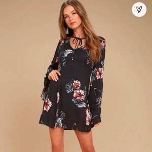 Somedays Lovin' Homecoming Washed Black Floral Print Dress